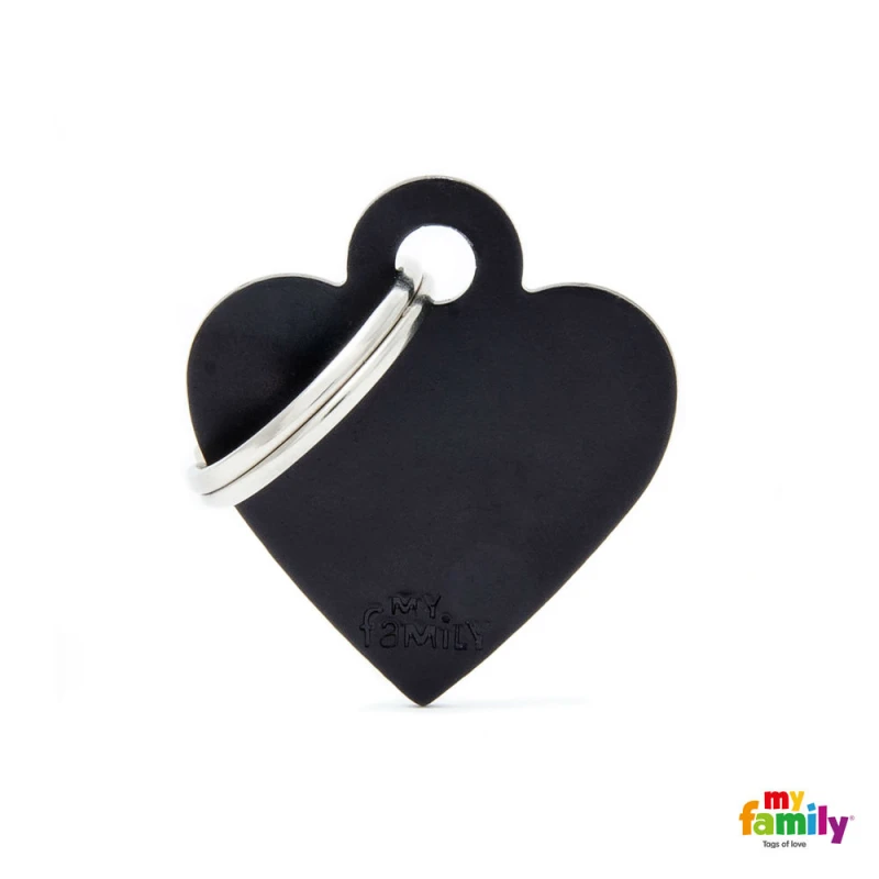 MY FAMILY BASIC BLACK HEART SMALL TAG 3X2CM ΤΑΥΤΟΤΗΤΕΣ