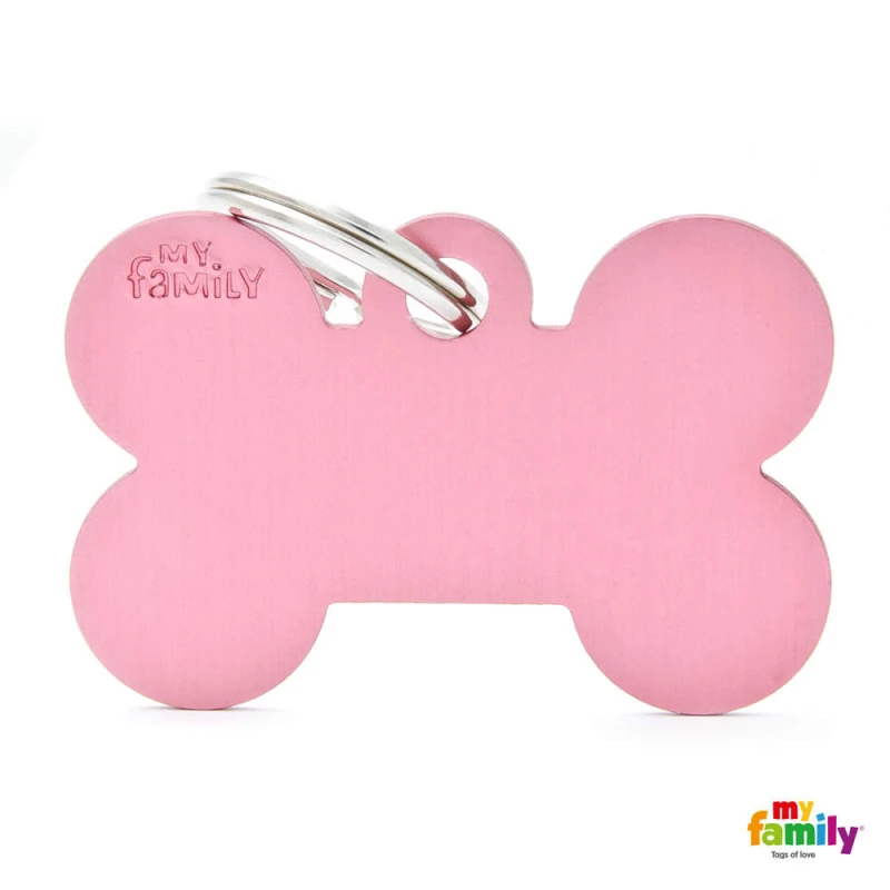 ΤΑΥΤΟΤΗΤΑ ΣΚΥΛΟΥ MY FAMILY BASIC PINK BONE TAG LARGE 4x2cm ΤΑΥΤΟΤΗΤΕΣ