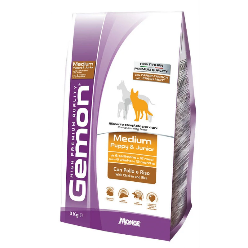 Gemon Medium Puppy & Junior Chicken & Rice 3kg ΣΚΥΛΟΙ