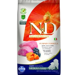 N&D Grain Free Pumpkin Lamb & Blueberry Puppy Medium & Maxi 12kg N&D Grain Free Pumpkin Lamb & Blueberry Puppy Medium & Maxi 12kg
