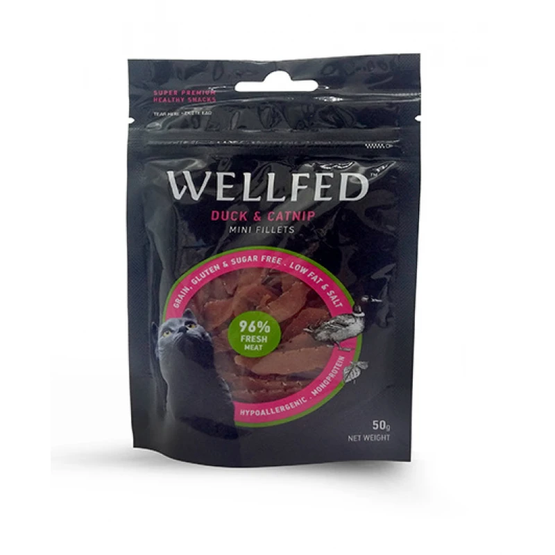 Φιλετάκια της Pet Interest Wellfed Πάπια και Catnip 50gr ΓΑΤΕΣ