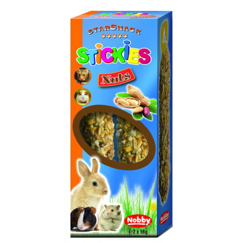 Nobby Bunny Sticks με ξηρούς καρπούς 2 x 56gr