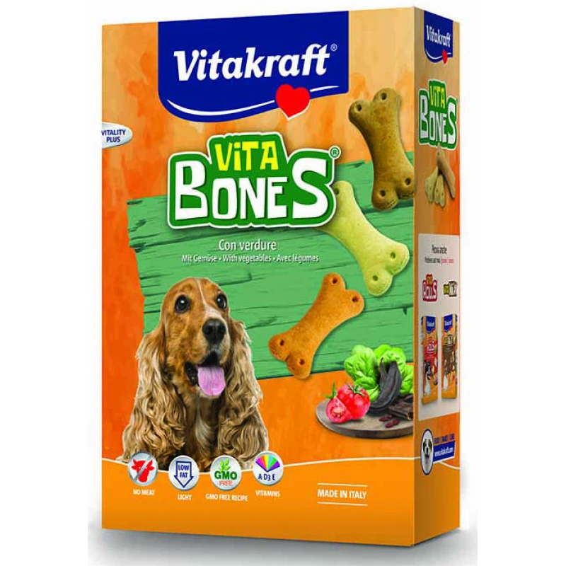 Vita Bones - Τραγανά μπισκότα με ντομάτα, σπανάκι & χαρούπι 400gr ΣΚΥΛΟΙ