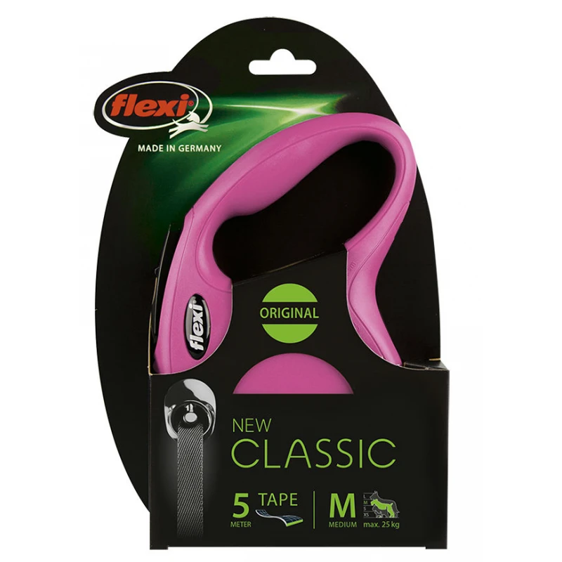 FLEXI NEW CLASSIC MEDIUM ΙΜΑΝΤΑΣ 5M ΕΩΣ 25KG ΡΟΖ ΣΚΥΛΟΙ