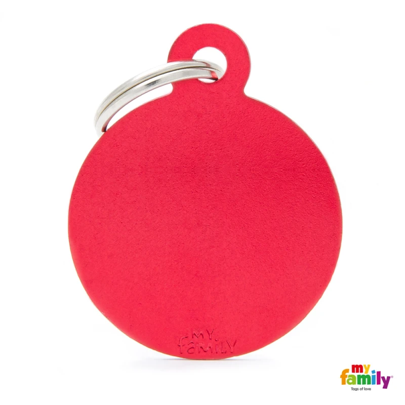 MY FAMILY BASIC RED ROUND LARGE TAG 4X3CM ΤΑΥΤΟΤΗΤΕΣ