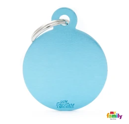 Ταυτότητα Σκύλου My Family Basic Light Blue Round Large Tag 4x3cm Ταυτότητα Σκύλου My Family Basic Light Blue Round Large Tag 4x3cm
