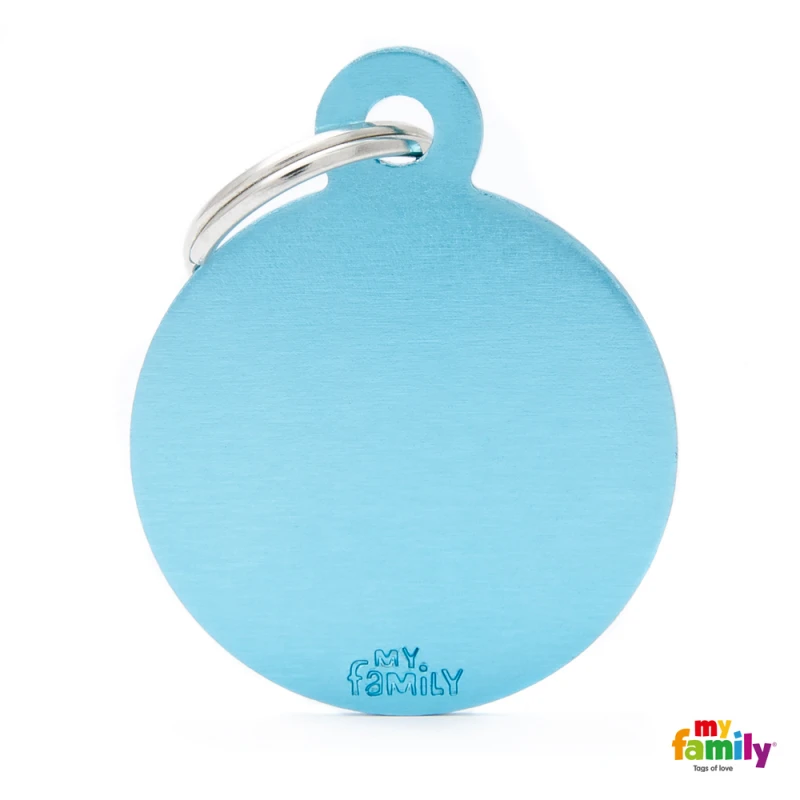 MY FAMILY BASIC LIGHT BLUE ROUND LARGE TAG 4X3CM ΤΑΥΤΟΤΗΤΕΣ