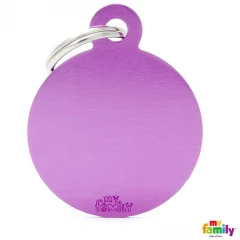 Ταυτότητα Σκύλου My Family Basic Round Purple Large Tag 4x3cm Ταυτότητα Σκύλου My Family Basic Round Purple Large Tag 4x3cm