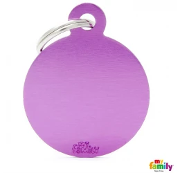 Ταυτότητα Σκύλου My Family Basic Round Purple Large Tag 4x3cm Ταυτότητα Σκύλου My Family Basic Round Purple Large Tag 4x3cm