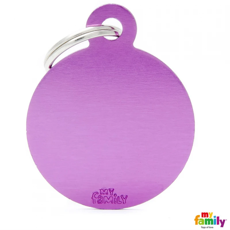 MY FAMILY BASIC ROUND PURPLE LARGE TAG 4X3CM ΤΑΥΤΟΤΗΤΕΣ