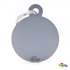 Ταυτότητα Σκύλου My Family Basic Grey Round Large Tag 4x3cm