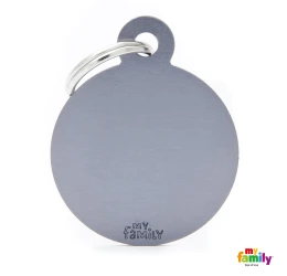 Ταυτότητα Σκύλου My Family Basic Grey Round Large Tag 4x3cm Ταυτότητα Σκύλου My Family Basic Grey Round Large Tag 4x3cm