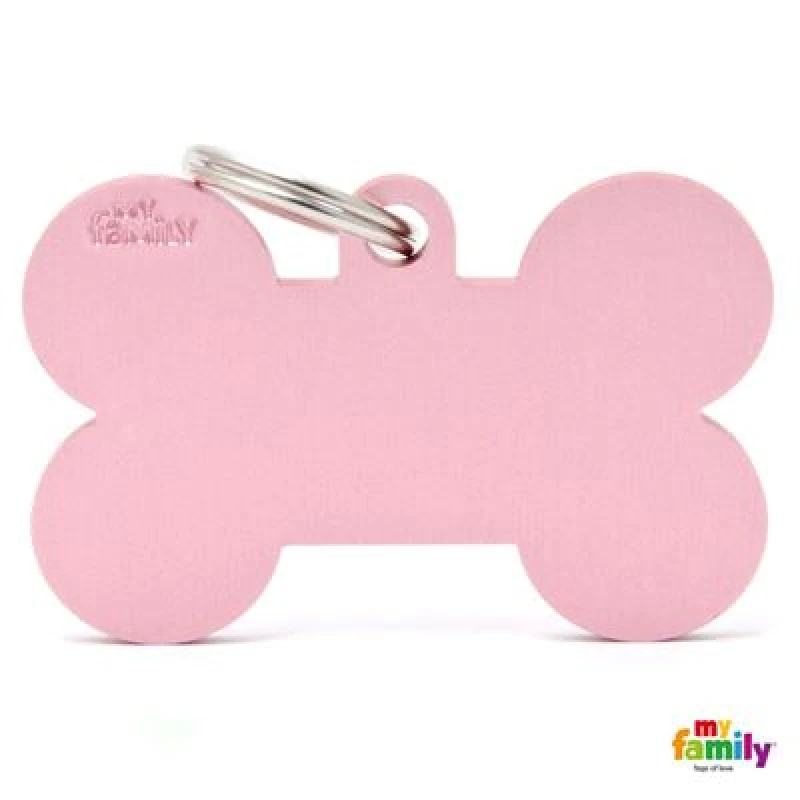 ΤΑΥΤΟΤΗΤΑ ΣΚΥΛΟΥ MY FAMILY BASIC PINK BONE TAG XLARGE 4,8x3,15cm ΤΑΥΤΟΤΗΤΕΣ