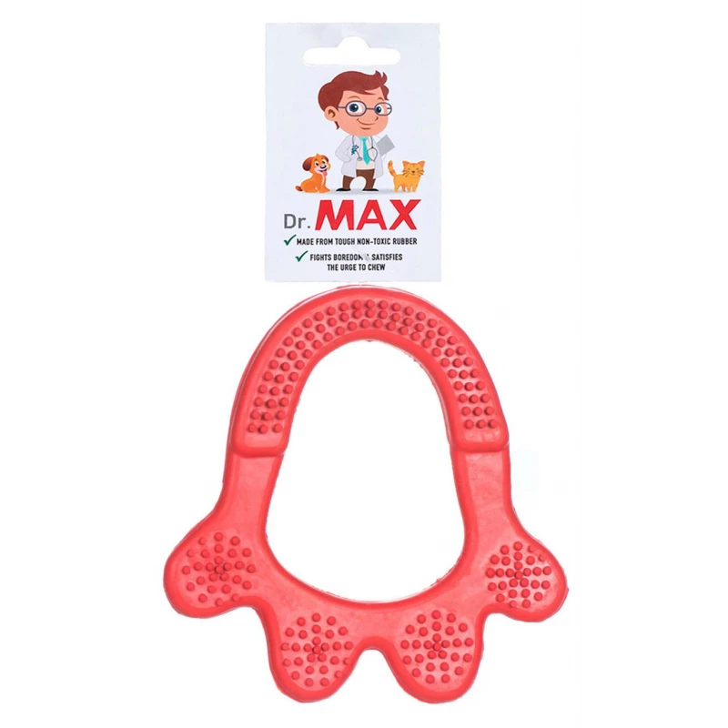 Παιχνίδι Σκύλου Dr. Max Teether Clean Κόκκινο 12x11cm 1 +1 ΔΩΡΟ