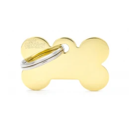 Ταυτότητα Σκύλου My Family Basic Gold Brass Bone Tag Small 3x2cm Ταυτότητα Σκύλου My Family Basic Gold Brass Bone Tag Small 3x2cm