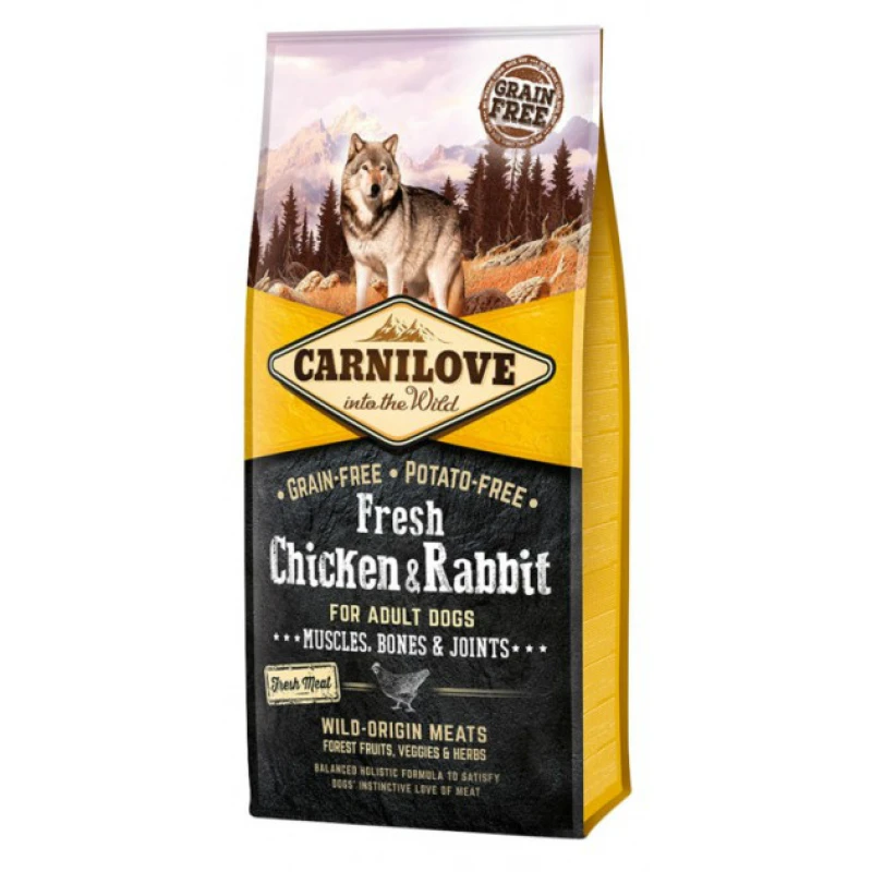 Carnilove Adult Fresh Chicken & Rabbit 12kg +1,5kg Δώρο ΞΗΡΑ ΤΡΟΦΗ ΣΚΥΛΟΥ
