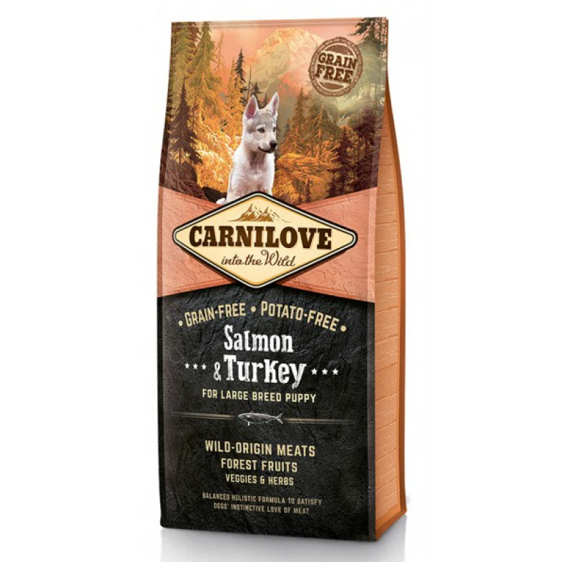 Carnilove Puppy Large Breed Salmon & Turkey 12kg +1,5Kg Δώρο ΞΗΡΑ ΤΡΟΦΗ ΣΚΥΛΟΥ