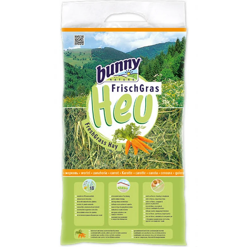 Χόρτο Bunny Freshgrass Hay Με Καρότο 500gr ΜΙΚΡΑ ΖΩΑ - ΚΟΥΝΕΛΙΑ