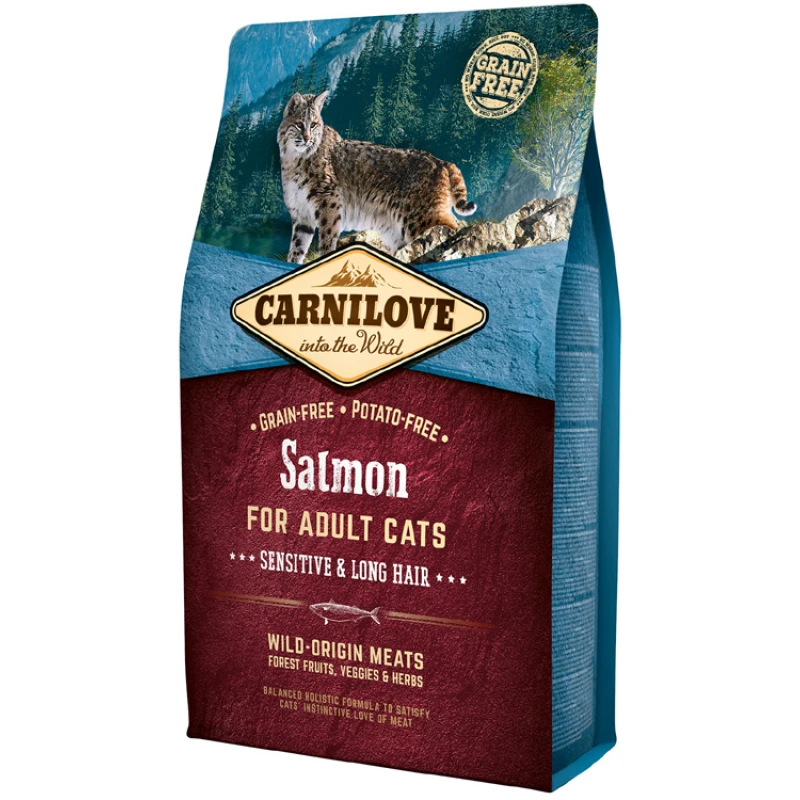Carnilove Cat Adult Sensitive and Long Hair Salmon 2kg ΓΑΤΕΣ