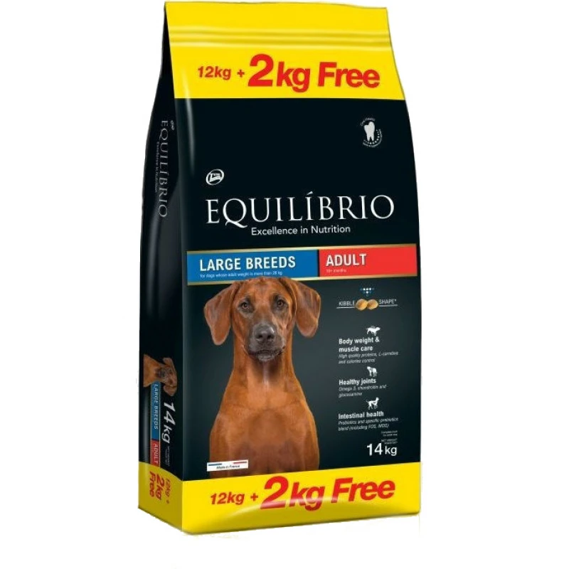 Equilibrio Adult Large Breed 12kg + 2kg Δώρο ΣΚΥΛΟΙ