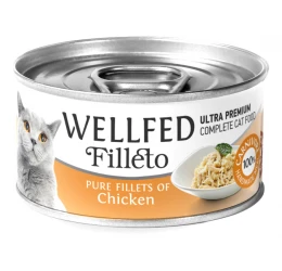 Υγρή τροφή Γάτας Wellfed Cat Filleto Pure Chicken 70gr