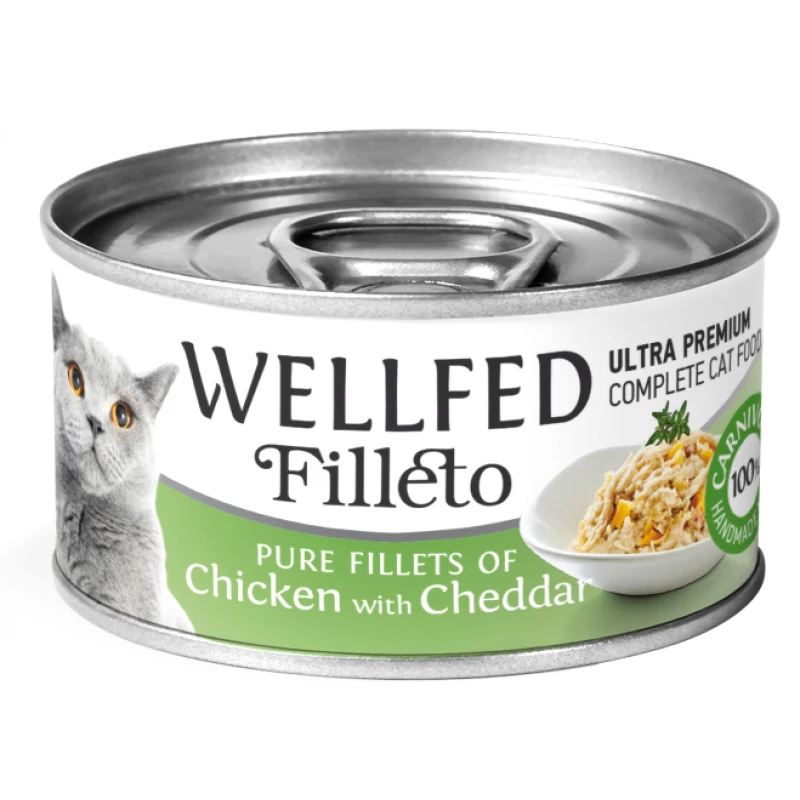 Wellfed Cat Filleto Pure Chicken and Cheddar 70gr (12τμχ) ΥΓΡΗ ΤΡΟΦΗ -  ΚΟΝΣΕΡΒΕΣ ΓΑΤΑΣ