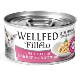 Υγρή τροφή Γάτας Wellfed Cat Filleto Pure Chicken and Shrimps 70gr Υγρή τροφή Γάτας Wellfed Cat Filleto Pure Chicken and Shrimps 70gr