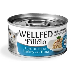 Υγρή τροφή Γάτας Wellfed Cat Filleto Pure Turkey and Tuna 70gr