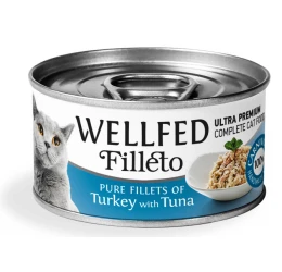 Υγρή τροφή Γάτας Wellfed Cat Filleto Pure Turkey and Tuna 70gr