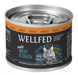 Wellfed Adult Βοδινό, Πάπια και Ταυρίνη 200gr Wellfed Adult Βοδινό, Πάπια και Ταυρίνη 200gr