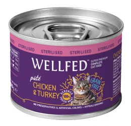 Wellfed για Στειρωμένες Γάτες Κοτόπουλο και Γαλoπούλα 200gr  Wellfed για Στειρωμένες Γάτες Κοτόπουλο και Γαλoπούλα 200gr