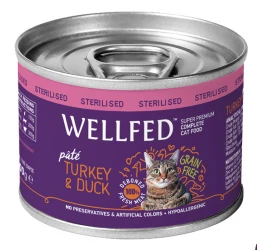Wellfed Cat για Στειρωμένες Γάτες Γαλοπούλα και Πάπια 200gr Wellfed Cat για Στειρωμένες Γάτες Γαλοπούλα και Πάπια 200gr