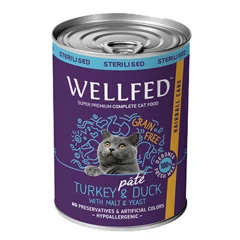 Wellfed Cat για Στειρωμένες Γαλοπούλα και Πάπια Hairball Care 400gr Wellfed Cat για Στειρωμένες Γαλοπούλα και Πάπια Hairball Care 400gr