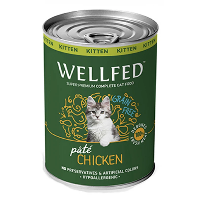 WELLFED KITTEN GRAIN FREE ΚΟΤΟΠΟΥΛΟ  400gr x 6τμχ ΥΓΡΗ ΤΡΟΦΗ -  ΚΟΝΣΕΡΒΕΣ ΓΑΤΑΣ