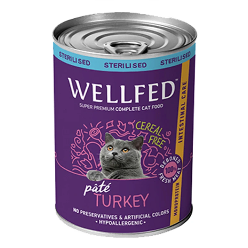 WELLFED CAT ΓΙΑ ΣΤΕΙΡΩΜΕΝΕΣ ΓΑΛΟΠΟΥΛΑ INTESTINAL CARE 400gr  6ΤΜΧ ΥΓΡΗ ΤΡΟΦΗ -  ΚΟΝΣΕΡΒΕΣ ΓΑΤΑΣ