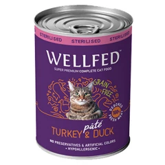 Wellfed Cat για Στειρωμένες Γαλοπούλα και Πάπια 400gr Wellfed Cat για Στειρωμένες Γαλοπούλα και Πάπια 400gr