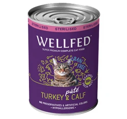 Wellfed Cat για Στειρωμένες Γάτες Γαλοπούλα και Μοσχαράκι 400gr 