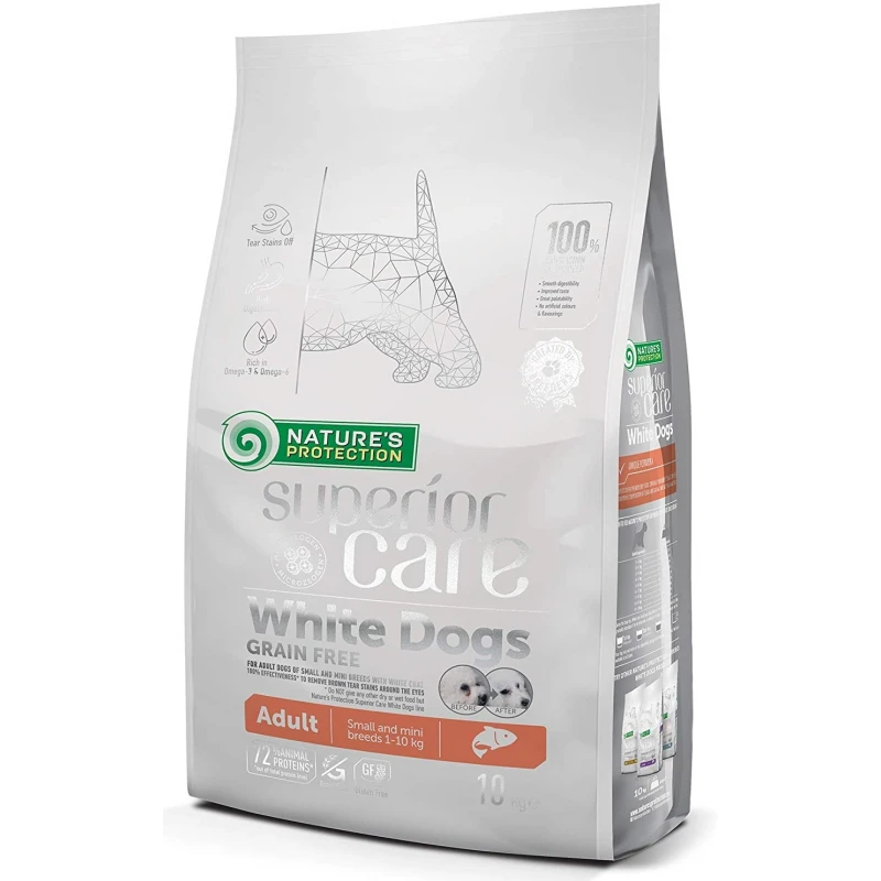 Nature's Protection Grain Free Superior Care White Dog Small & Mini Adult Σολομός 1,5kg ΣΚΥΛΟΙ