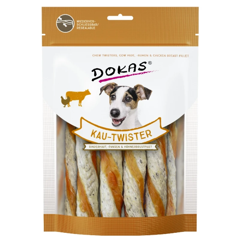 Λιχουδιές Dokas Chew Twister Rawhide tripe and chicken breast 200gr ΛΙΧΟΥΔΙΕΣ & ΚΟΚΑΛΑ