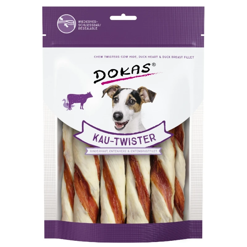 Λιχουδιές Dokas Chew Twister Rawhide Duck heart and Duck breast 200gr ΛΙΧΟΥΔΙΕΣ & ΚΟΚΑΛΑ