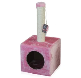 Cat Tree Cube Ροζ  31x31x67h cm Cat Tree Cube Ροζ  31x31x67h cm