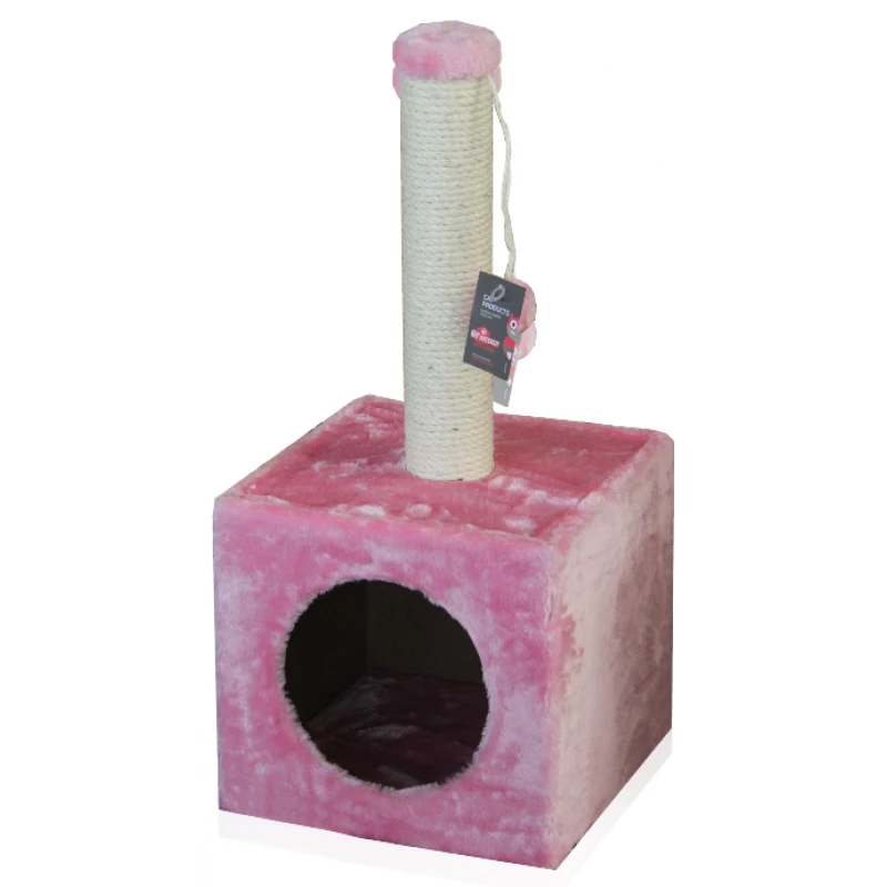 CAT TREE CUBE ΡΟΖ  31X31X67h cm ΓΑΤΕΣ