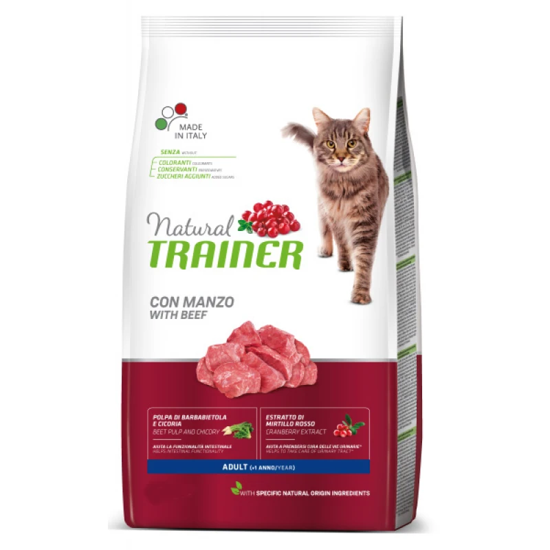 NATURAL TRAINER CAT ADULT ΒΟΔΙΝΟ 1,5kg ΞΗΡΑ ΤΡΟΦΗ ΓΑΤΑΣ