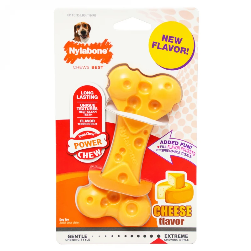 Nylabone Power Chew Cheese Bone Medium ΠΑΙΧΝΙΔΙΑ Nylabone Power Chew Cheese Bone Medium ΠΑΙΧΝΙΔΙΑ