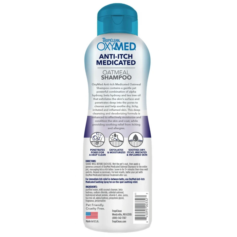 OXYMED  MEDICATED OATMEAL  SHAMPOO ANTI-ITCH - ΣΤΑΜΑΤΑΕΙ ΑΜΕΣΑ ΤΟΝ ΚΝΗΣΜΟ 592ML ΣΑΜΠΟΥΑΝ ΘΕΡΑΠΕΥΤΙΚΑ