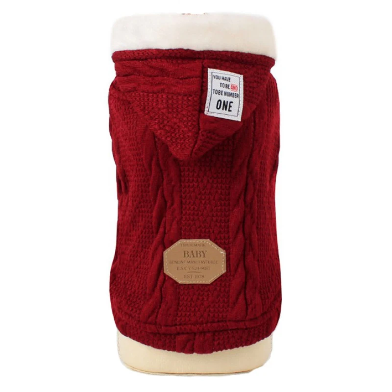 Πλεκτό Σκύλου με Επένδυση Μπορντό XLarge 34-36cm Σκύλοι
