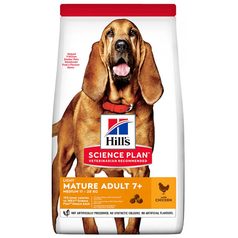 Hill's Science Plan Light Mature Adult +7 Medium  για Σκύλους 14kg με Κοτόπουλο ΣΚΥΛΟΙ