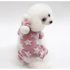 Ρουχαλάκι Φουτερ Σκυλου Ολοσωμο Fleece Με Κουκουλα Ροζ 2XL 33-37cm