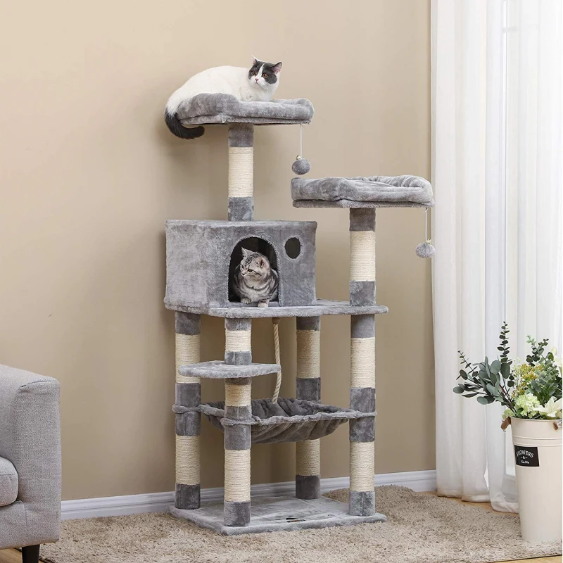 ΓΑΤΟΔΕΝΤΡΟ - ΟΝΥΧΟΔΡΟΜΙΟ CAT CAVE 143cm SMOKY GREY ΓΑΤΕΣ