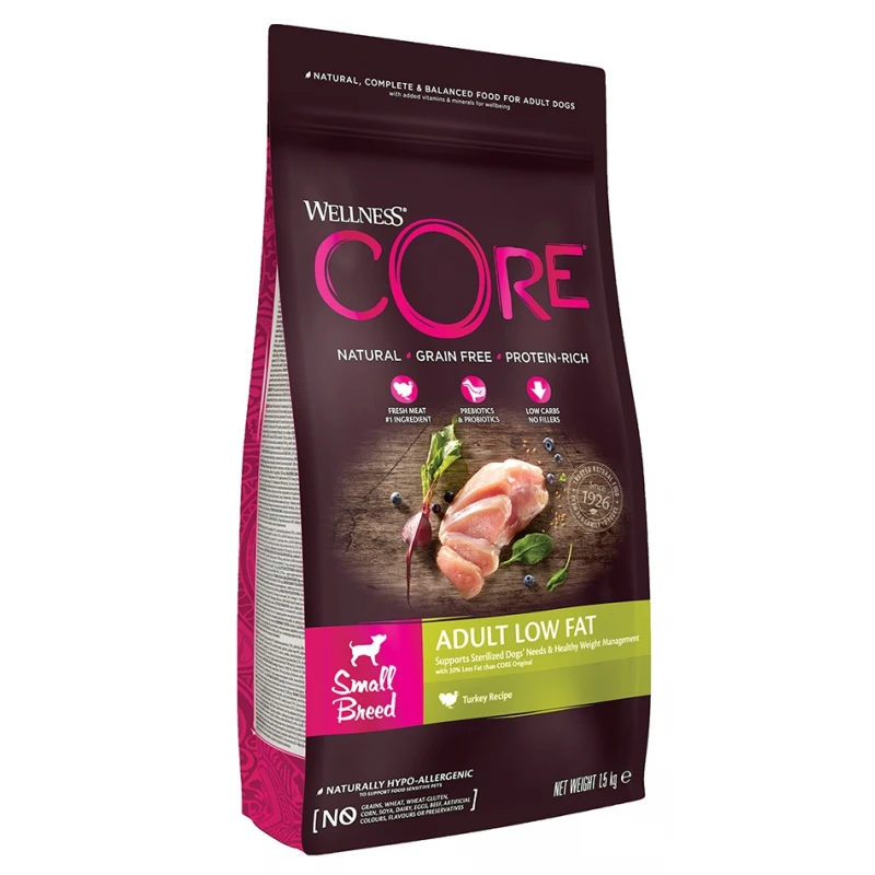 Wellness Core Low Fat - Healthy Weight Small Breed Γαλοπούλα 1,5kg ΞΗΡΑ ΤΡΟΦΗ ΣΚΥΛΟΥ